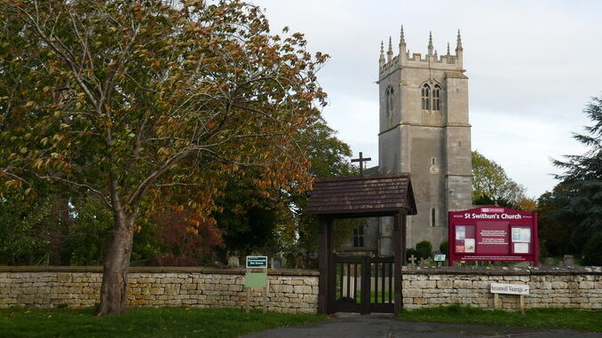 Entrance to St Swithun's church, Long Bennington, by Jonathan Thacker